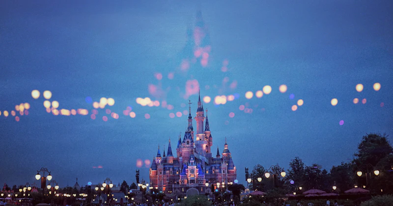Fireworks over a magical Disney-style castle