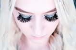 woman showing black eyelashes
