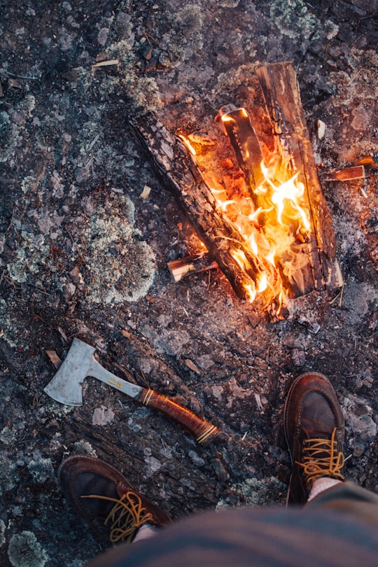 firewood and axe in Yellowknife Canada