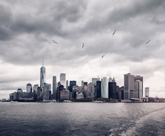 grayscale photo of New York Skyscrapers in Battery Park United States