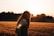 woman standing on brown grass field