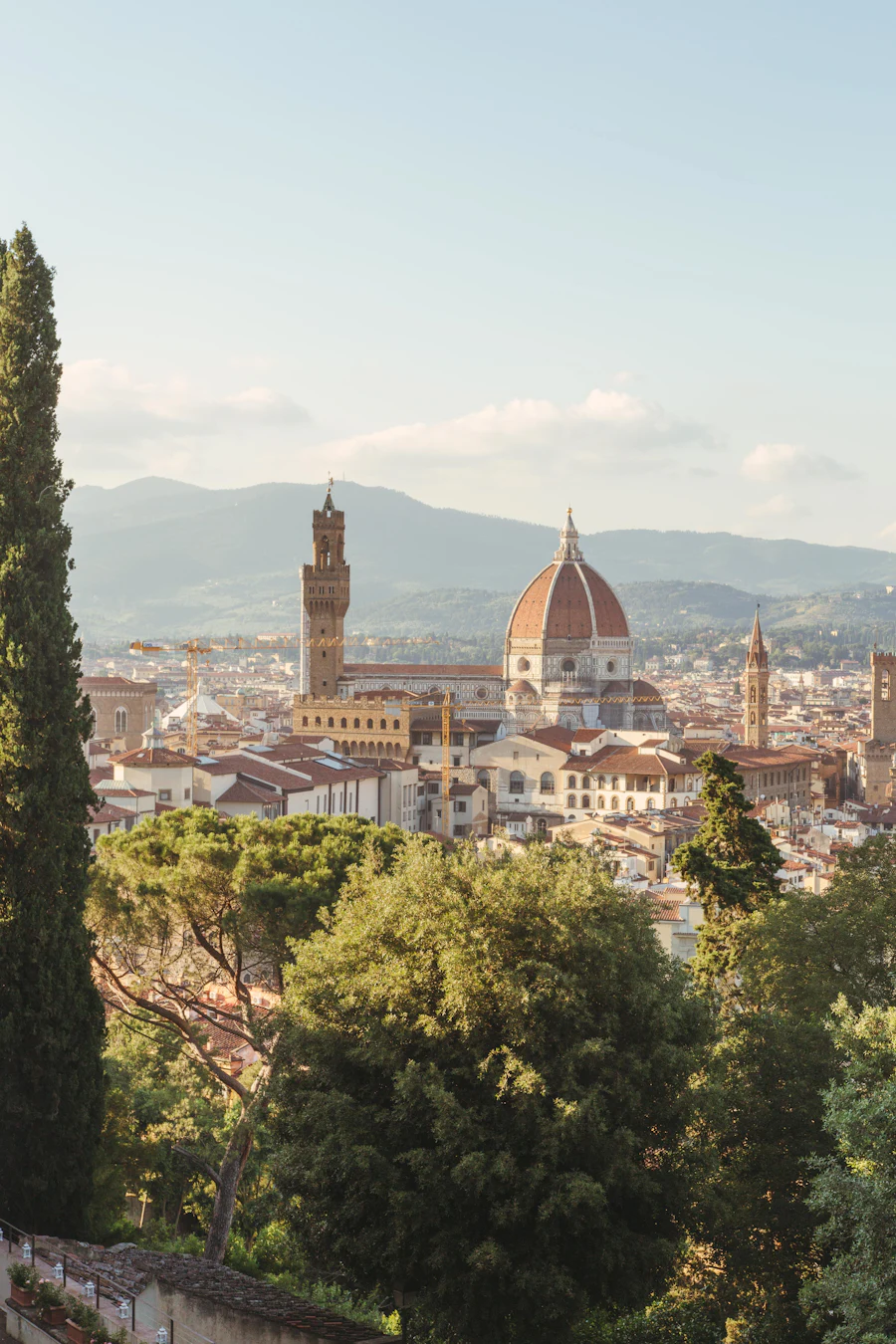 Florence rooftops and the dome of the Duomo seen from above