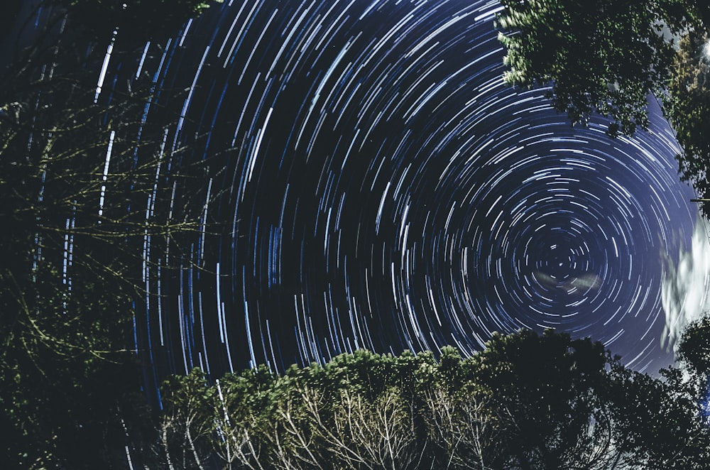 time lapse photography of stars