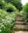 Close-up of a beautifully crafted natural stone pathway winding through a lush garden.