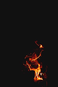 Illustration of a burning flame symbolizing fat burning process.