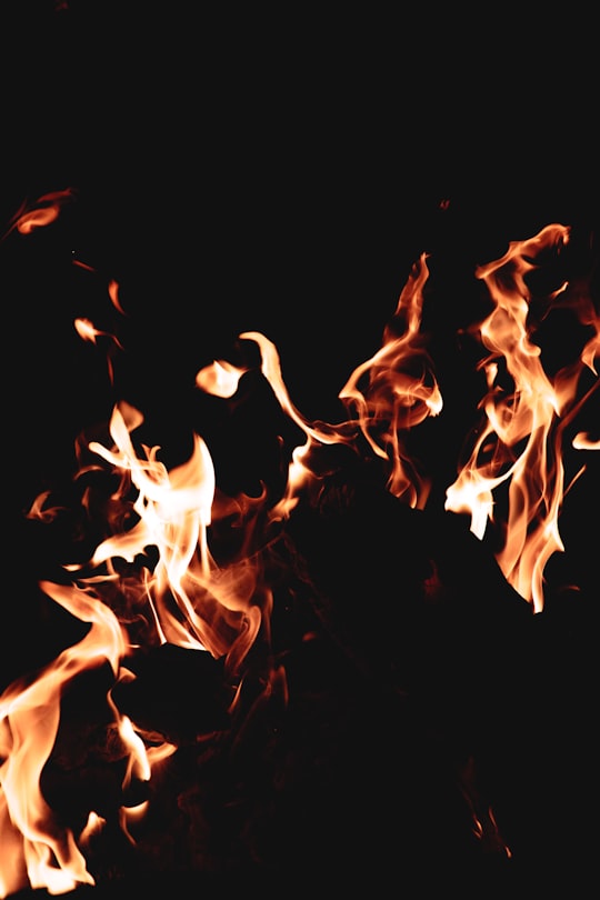 flames in dark room in Geneva Switzerland