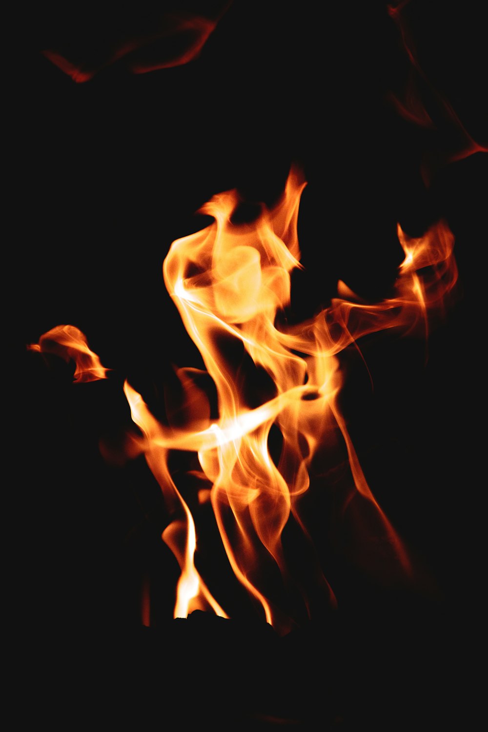 flame in dark room