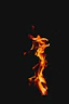 orange fire on black background