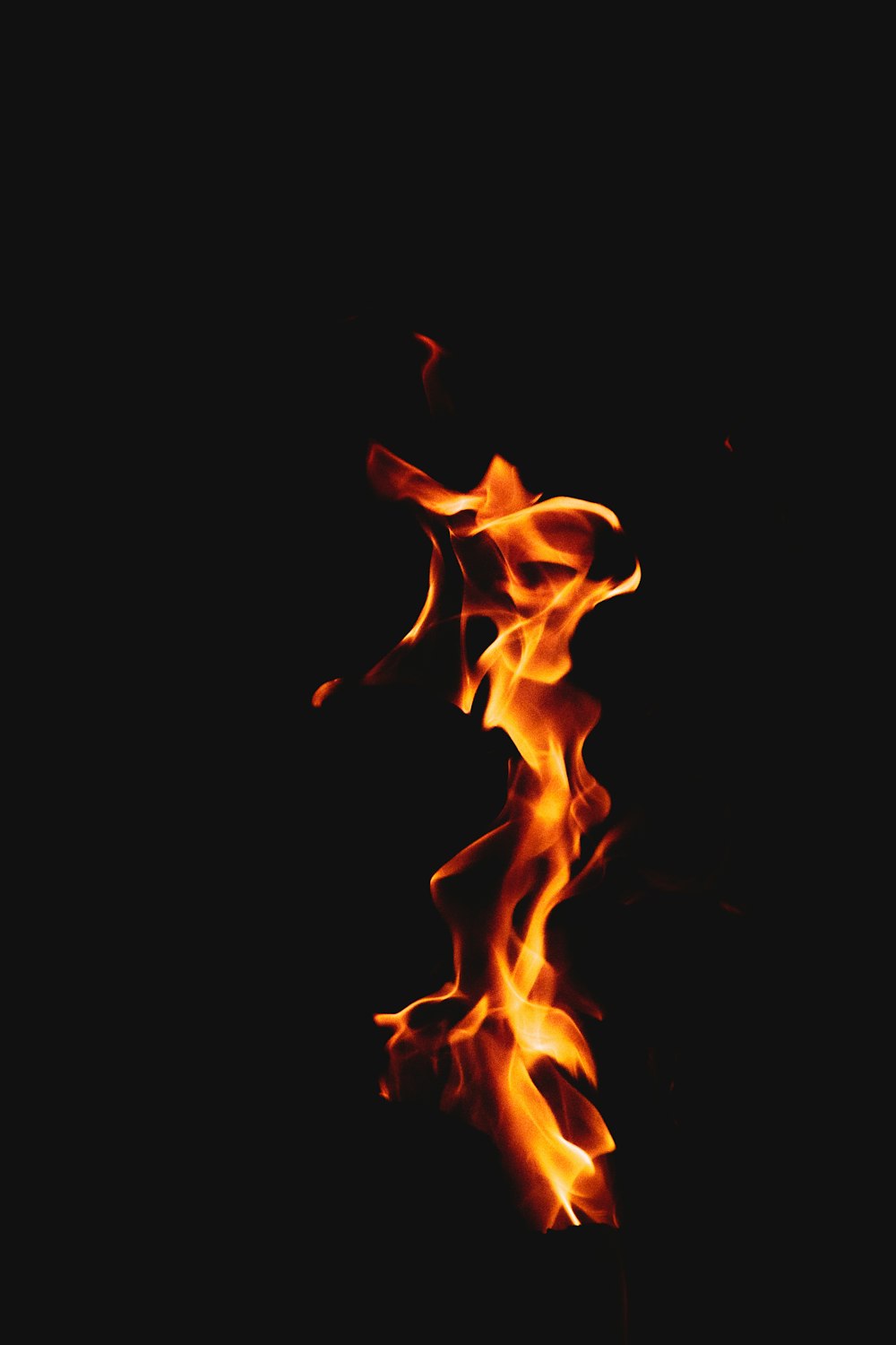 orange fire on black background