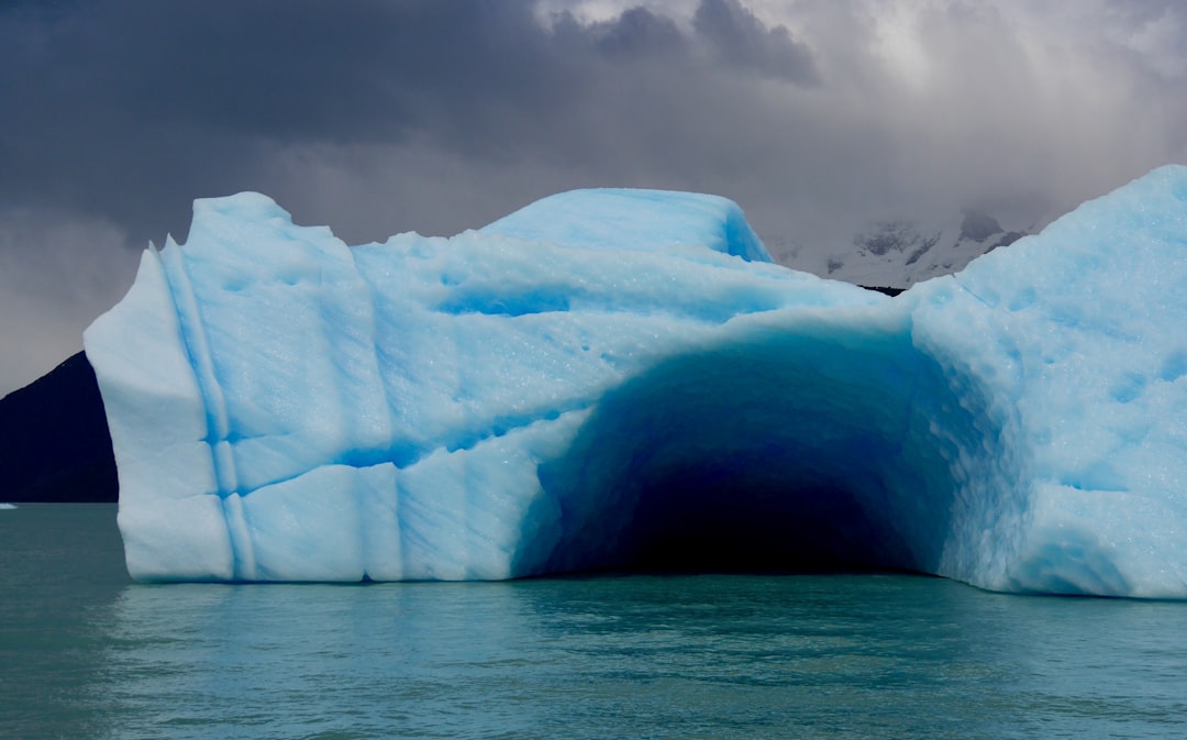 ice cave on top of body of water
