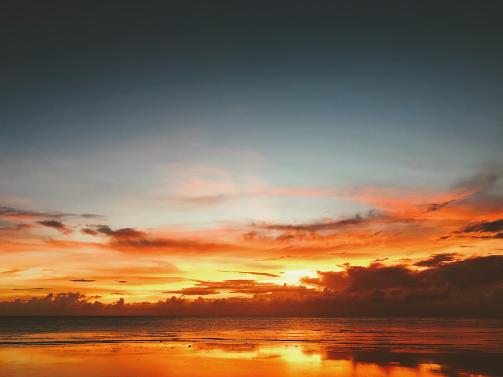 sea during sunset