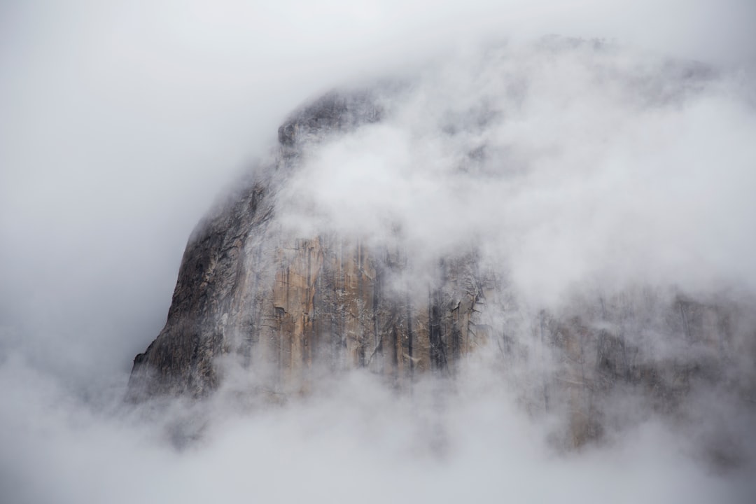 mountain covered with clouds