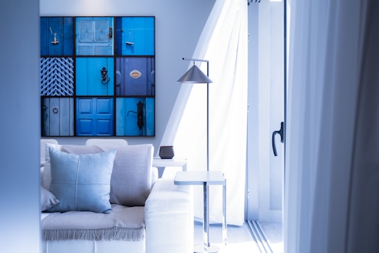 Cozy living room- Blue tones- Living Spaces MZ