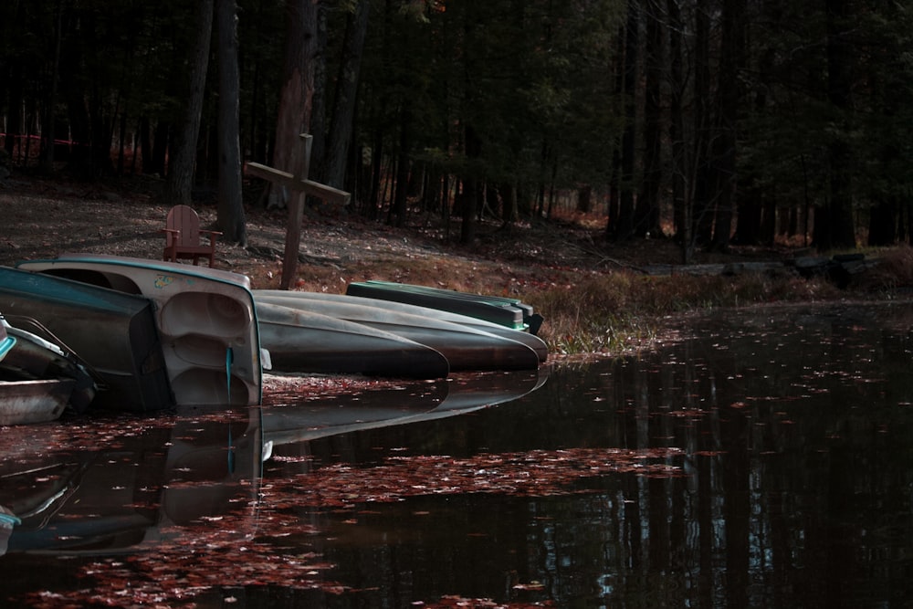 wooden cross near the river