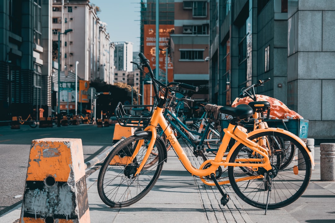 orange bicycle