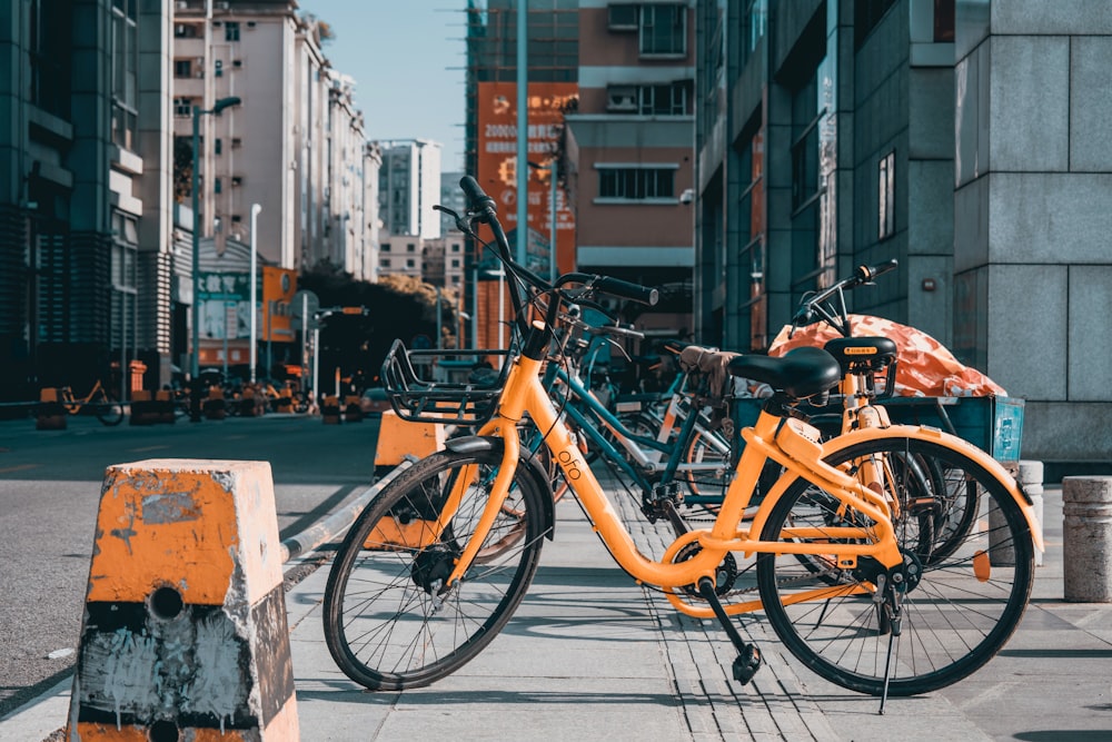 orange bicycle