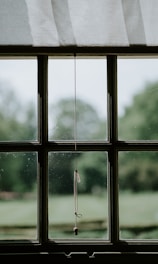 selective focus photo of closed black wood-framed glass window