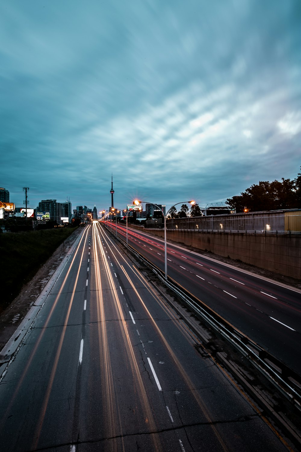 skyscrapers near road