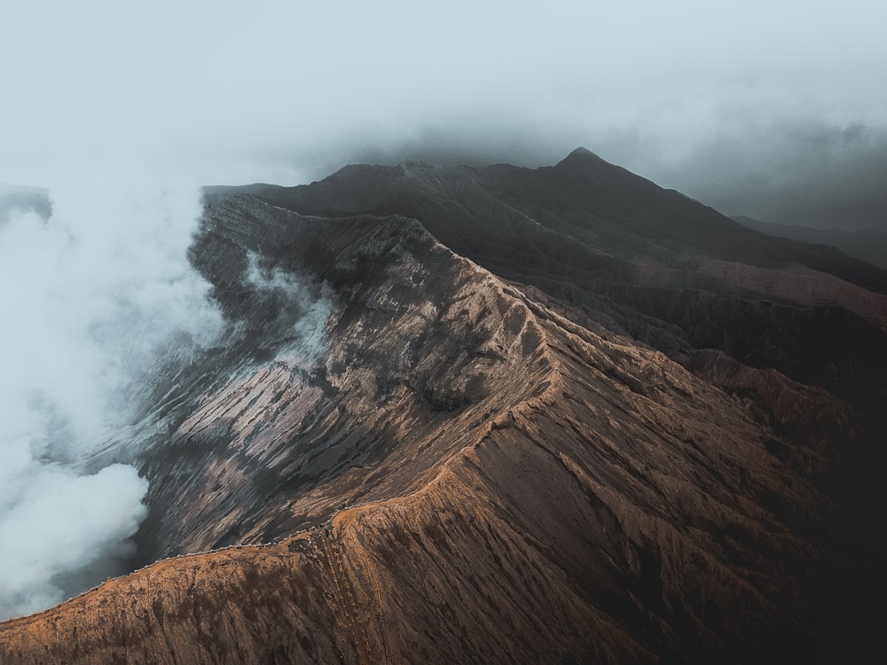 cloud-covered mountain