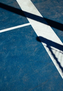 blue tiled floor