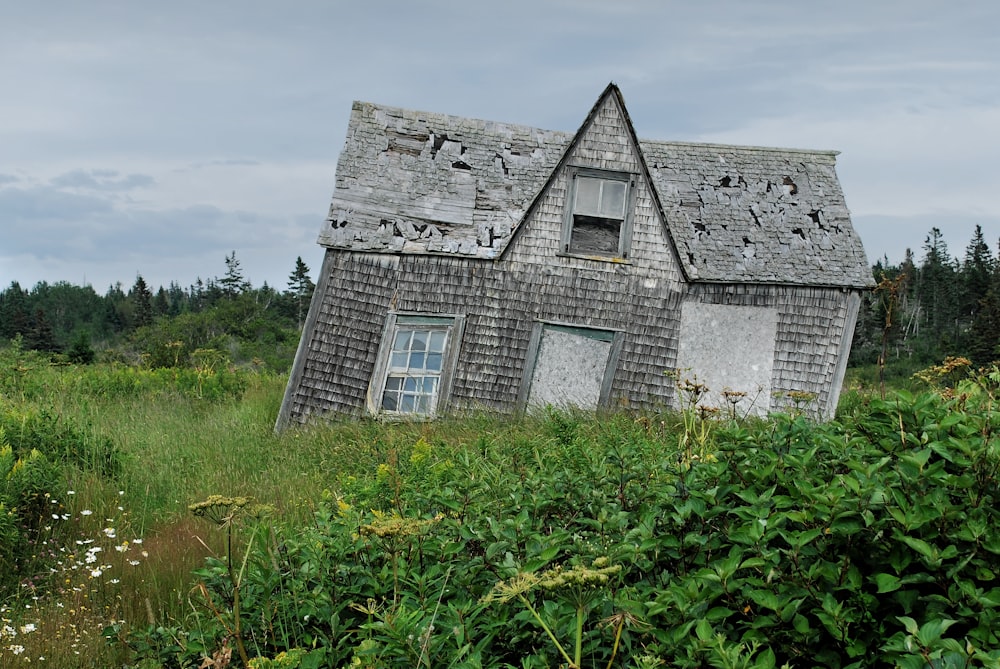 gray house near green grass