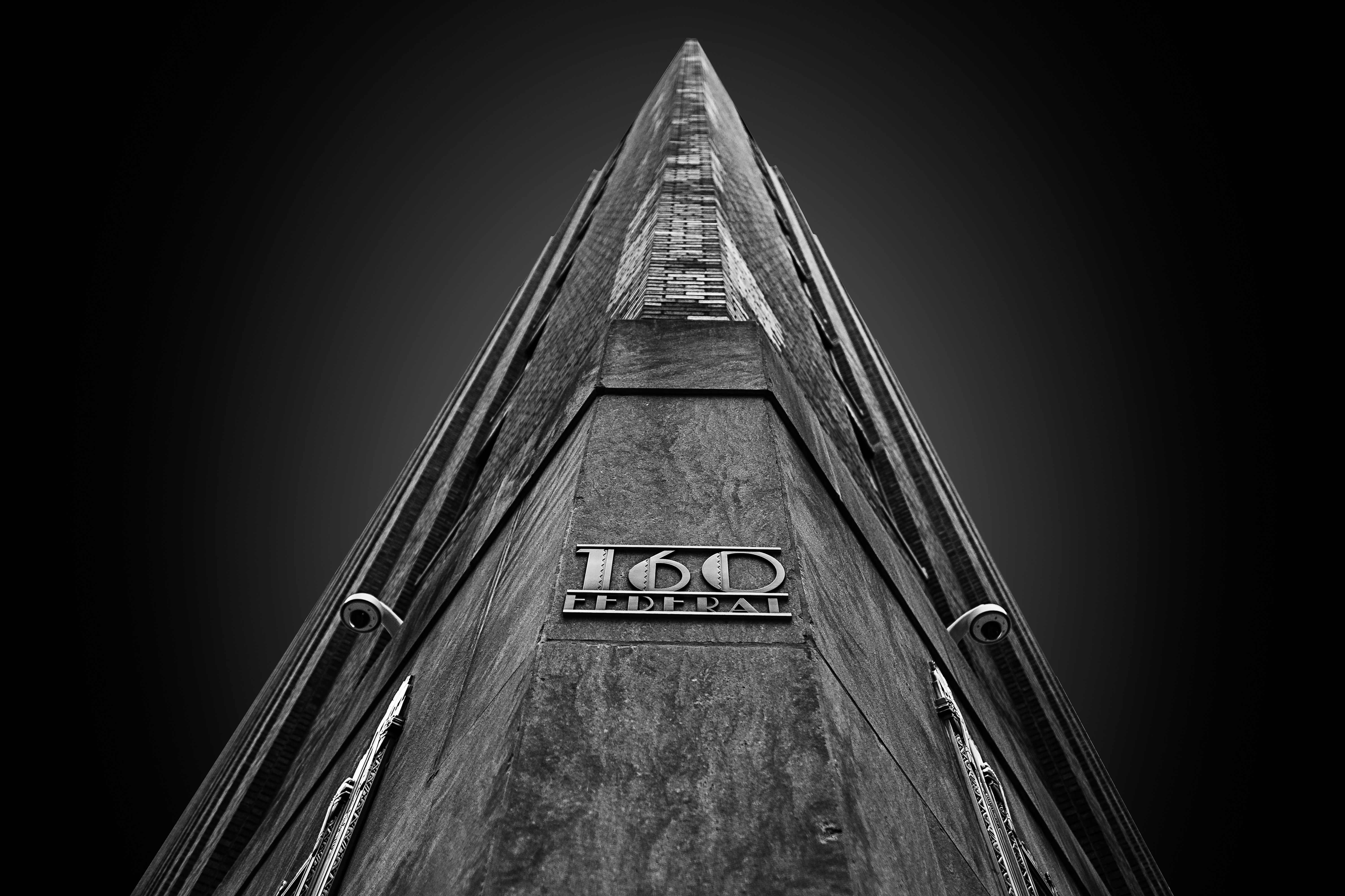 low angle photo of 160 Federal building