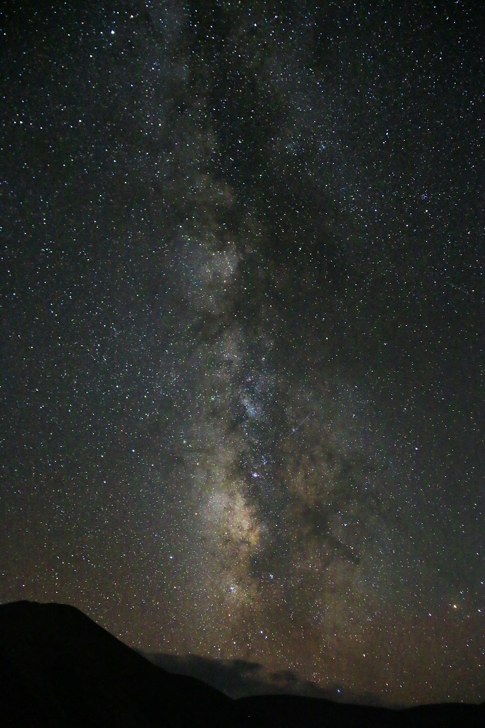 mountain silhouette on night sky