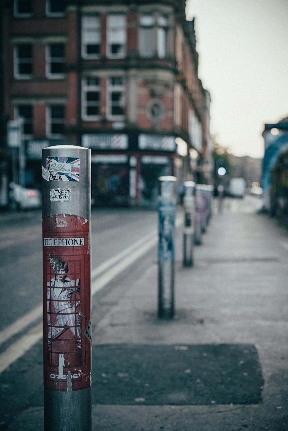 selective focus photography of parking bar