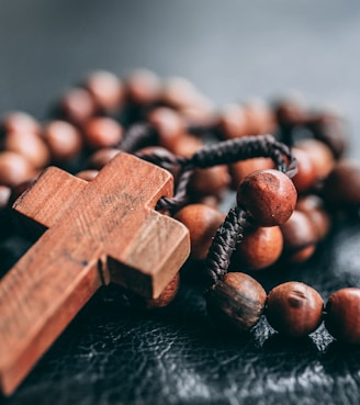 beaded brown rosary