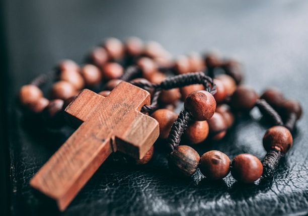 beaded brown rosary