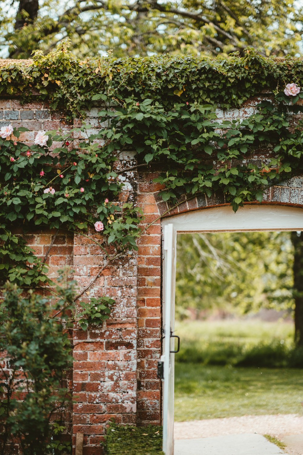 red concrete brick gateway