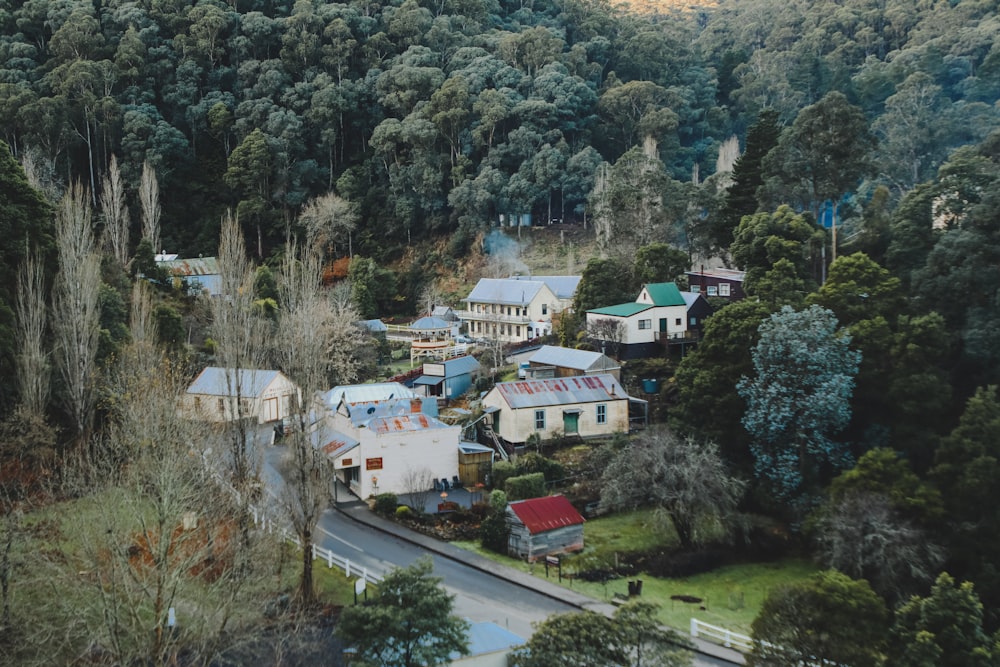 Photographie aérienne du village