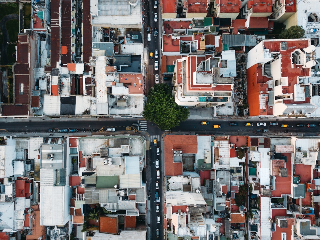 aerial photography of building, My Airbnb in Buenos Aires had a rooftop terrace with an amazing view. The roofs of San Telmo are mesmerizing: so much life going on, houses on top of each other. I ran my drone out of battery just looking around.