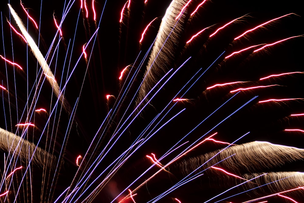 long exposure photo of fireworks