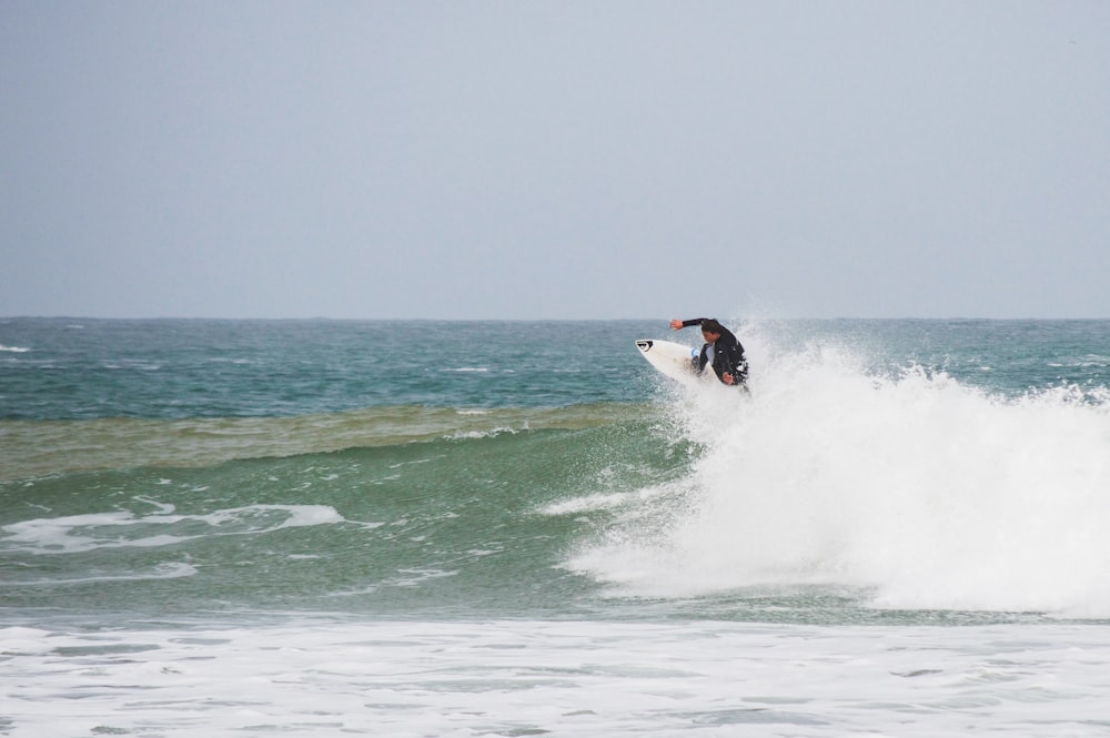 man surfing on ocean