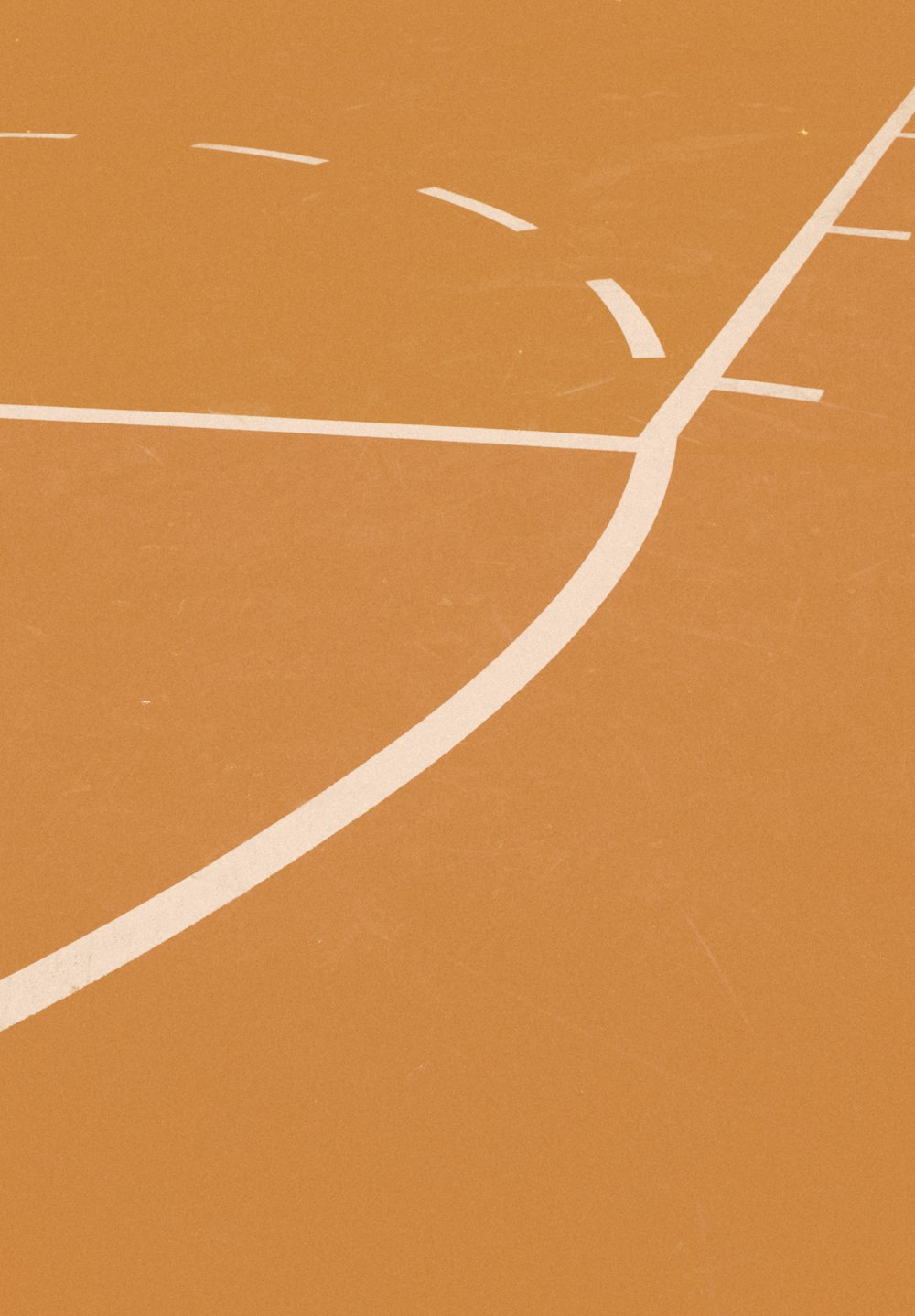 Lignes de terrain de basket-ball orange et blanches