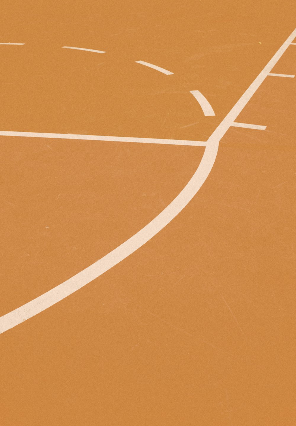orange and white basketball court lines