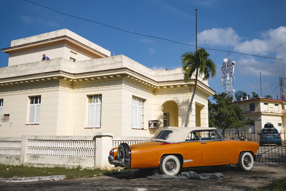 car parked outside house