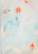 an abstract painting with orange and blue colors