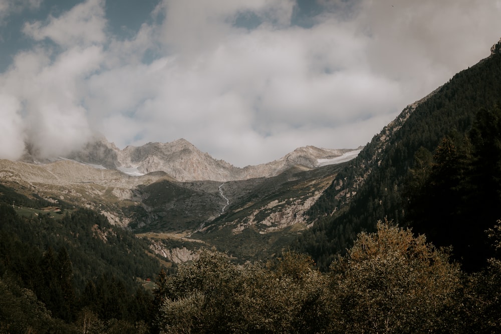 brown mountain under white sky