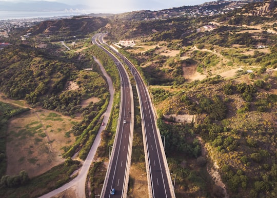 aerial photography of two lane road in Patras Greece