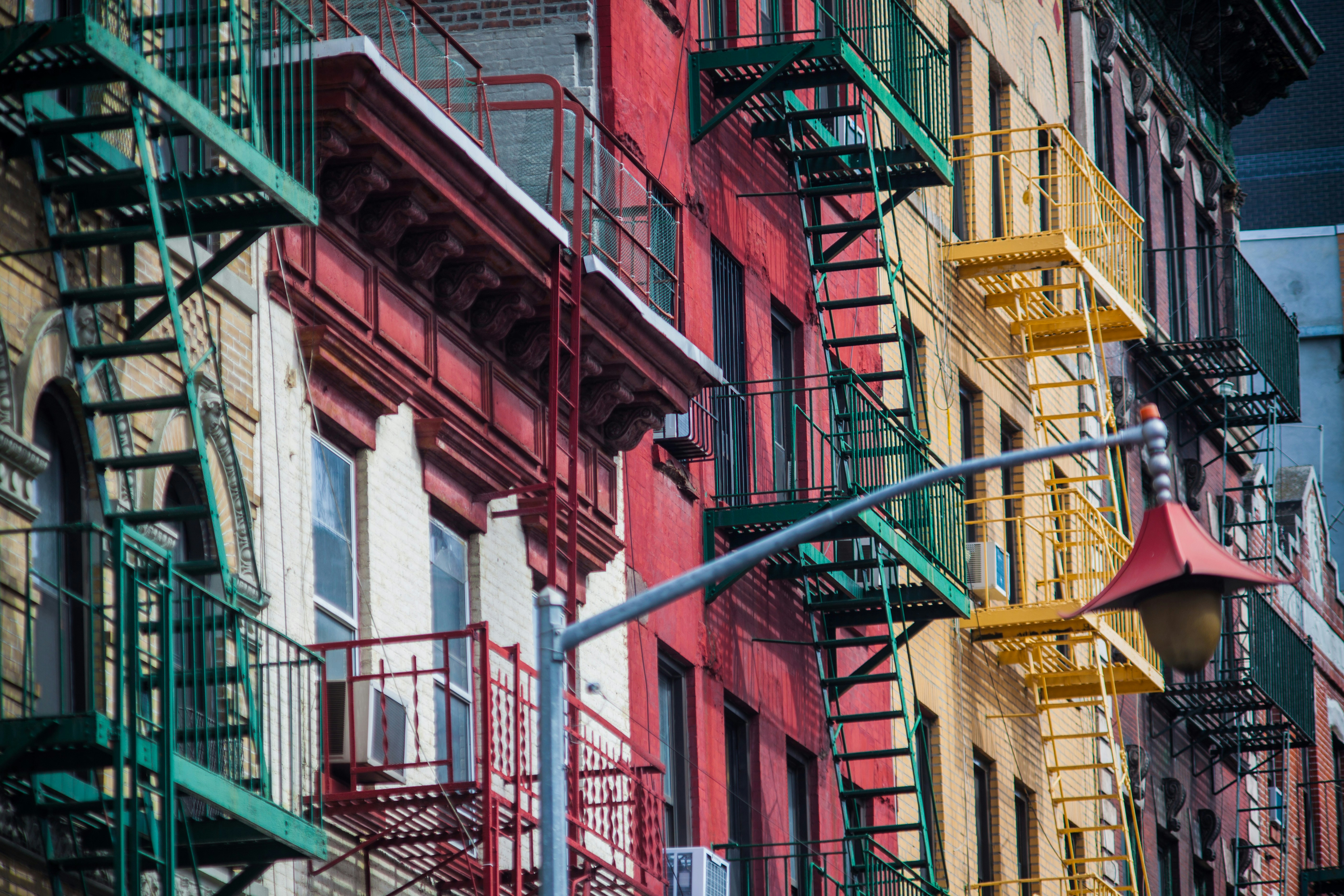 painted buildings and staircases, Colors of Little Italy
