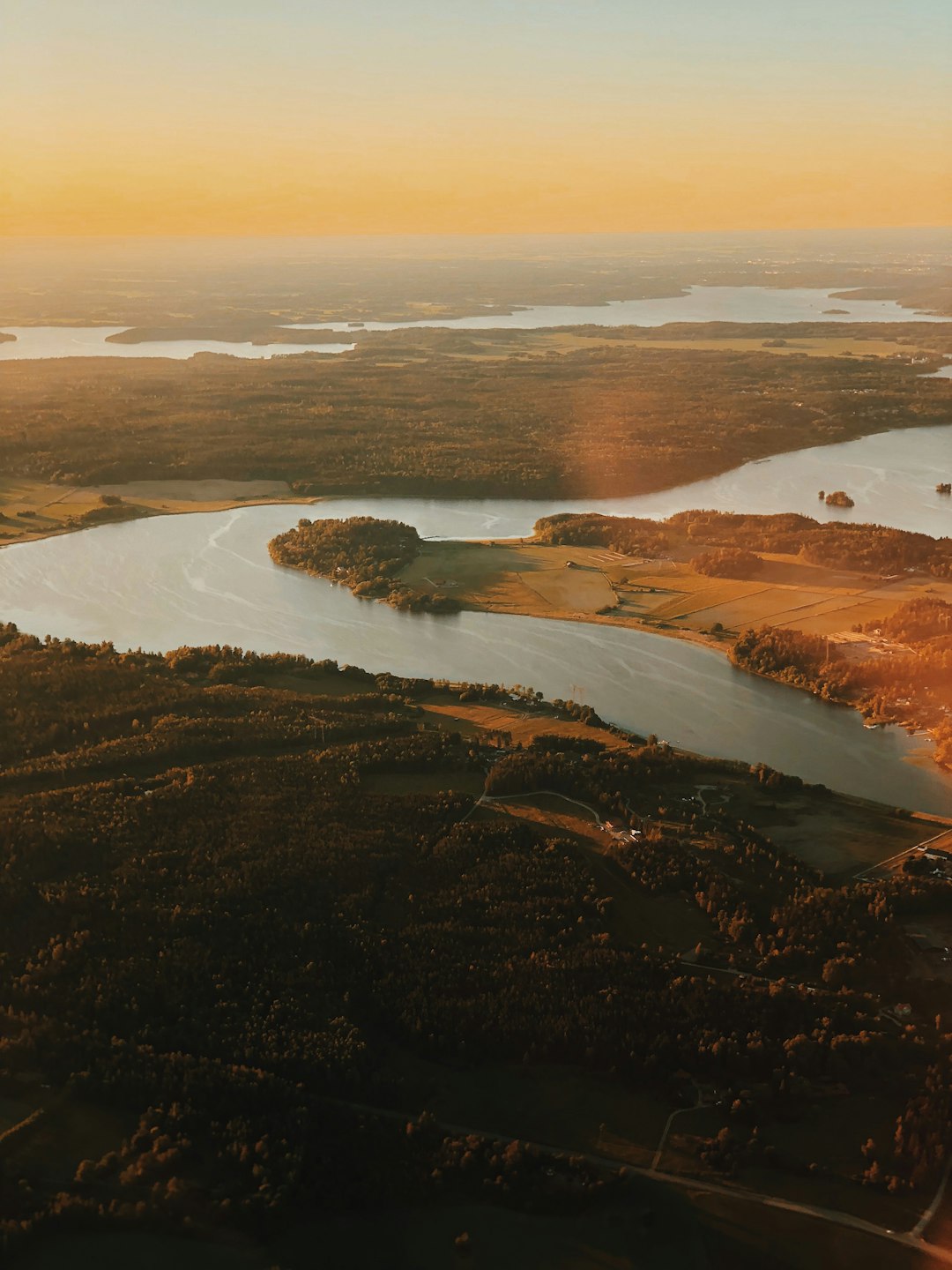 aerial view of island and body of water