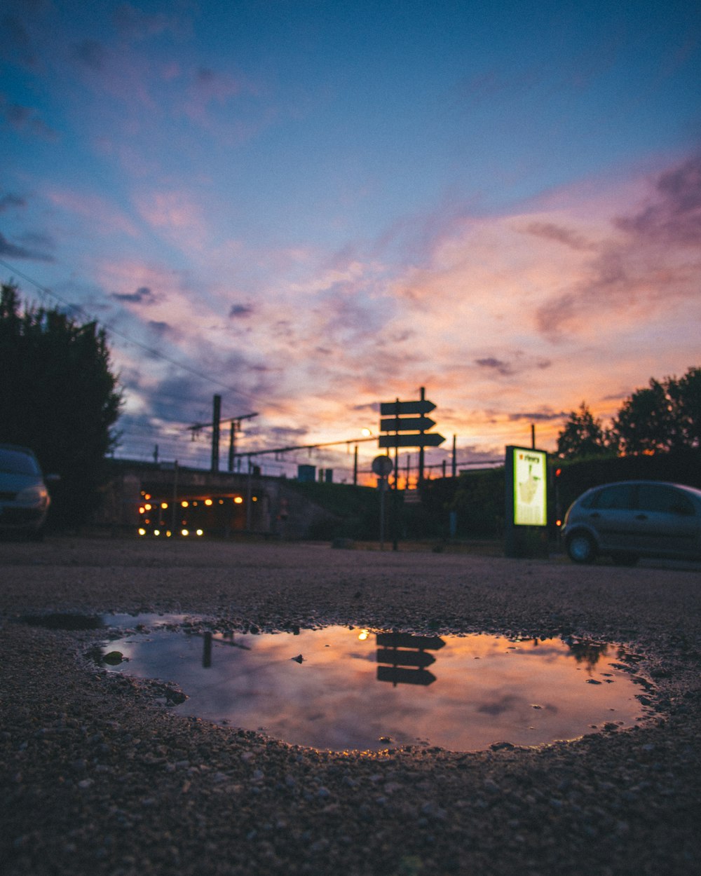 Reflexo da sinalização na água