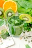 green shake fruits with kiwi