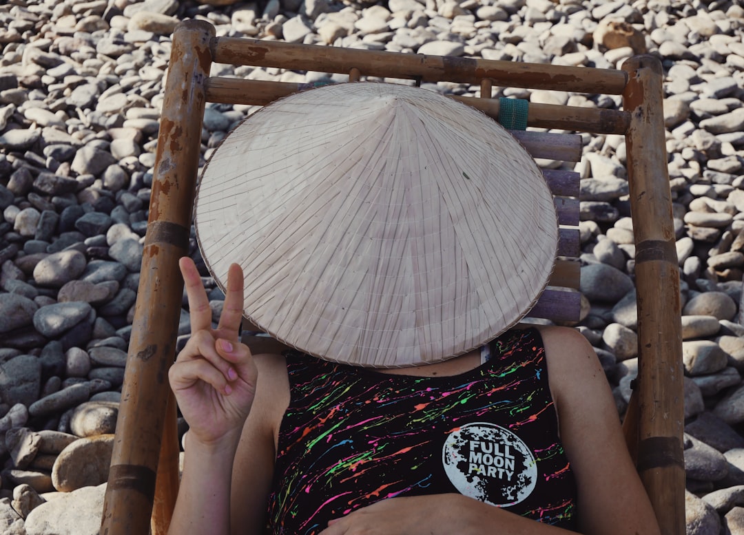 man showing peace sign, The morning after the full moon party is always a struggle…