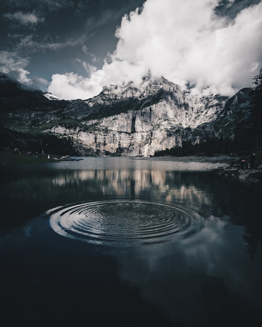 mountain covered by cloud in Oeschinensee Switzerland