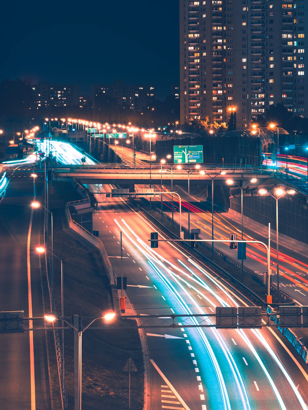 time lapse photography of highway