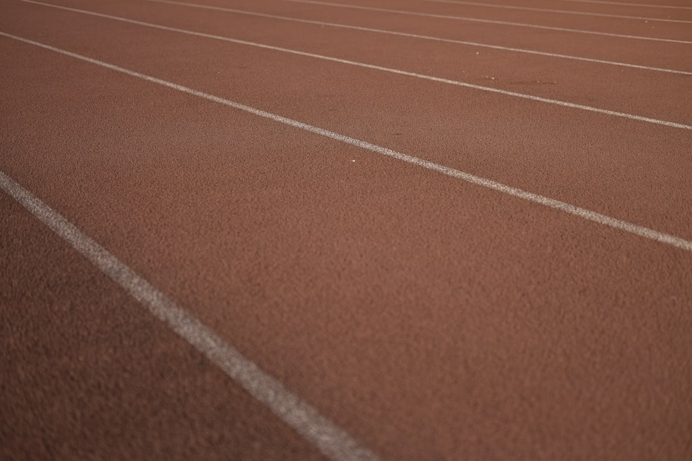 a running track with lines painted on it