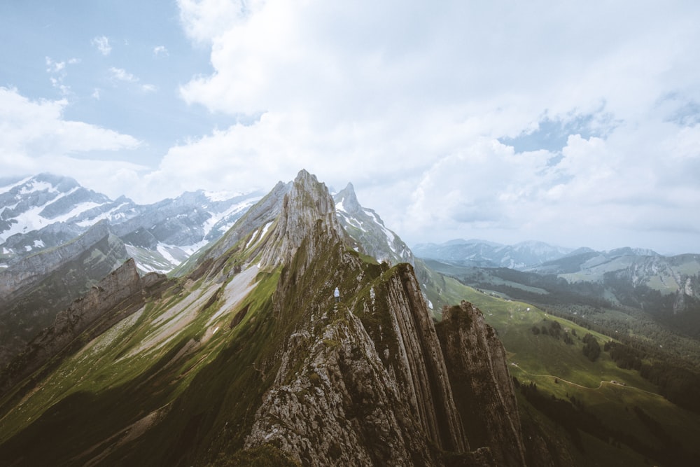 mountain during cloudy day